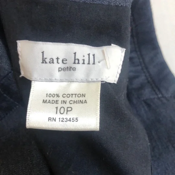 Kate Hill Women’s Light Weight Cotton Blue Denim Cropped Blazer/Jacket Size 10P - Picture 4 of 16